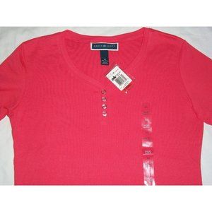 Macy's Karen Scott Henley Woman's Coral Short XS